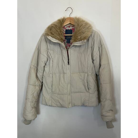 BB Dakota Women's Corduroy Bomber Jacket Style with Faux Fur High Collar Size L - Picture 2 of 13